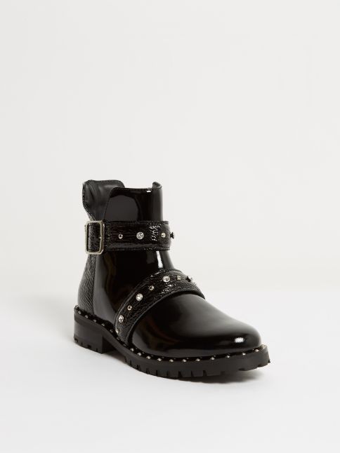 Kingsley Saffire Shoes verniz black front view 