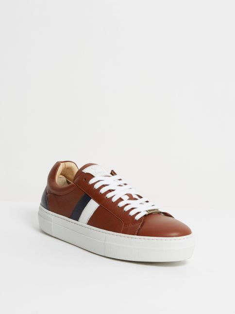 Kingsley Star Sneakers madonna cognac, branco azul front view