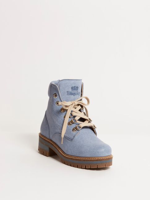 Kingsley Regina 02 Biker Boots sky blue front view