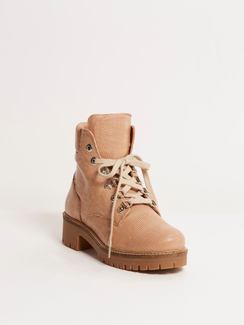 Kingsley Regina 01 Biker Boot Lizzard Old Rose Front view