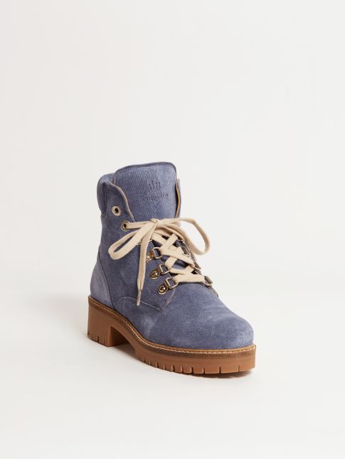 Kingsley Regina 01 Biker Boots Jeans Blue Front View
