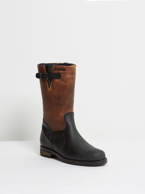 Kingsley Oslo Outdoorboots gaucho black, gaucho brown front view