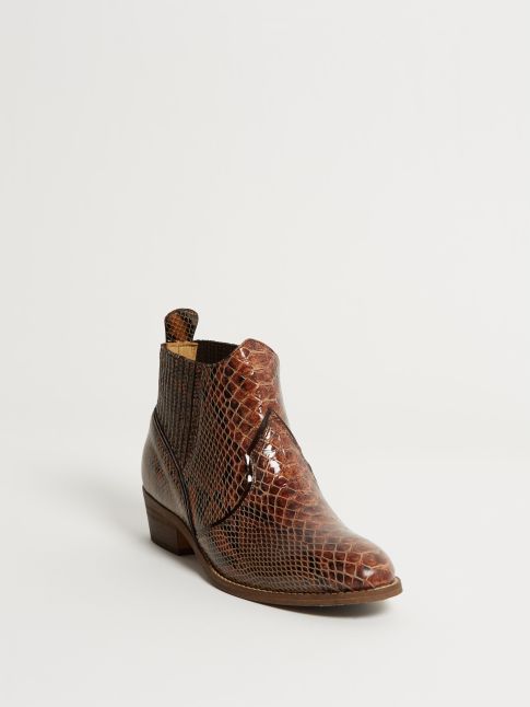Kingsley Claudia Short Boots python special brown front view