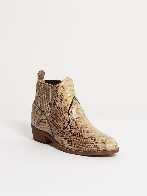 Kingsley Claudia Short Boots python special creme front view