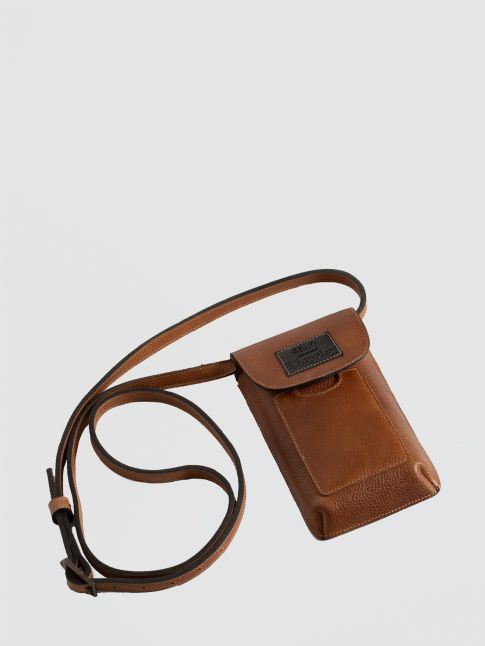 Kingsley Phone Bag paxson camel front view