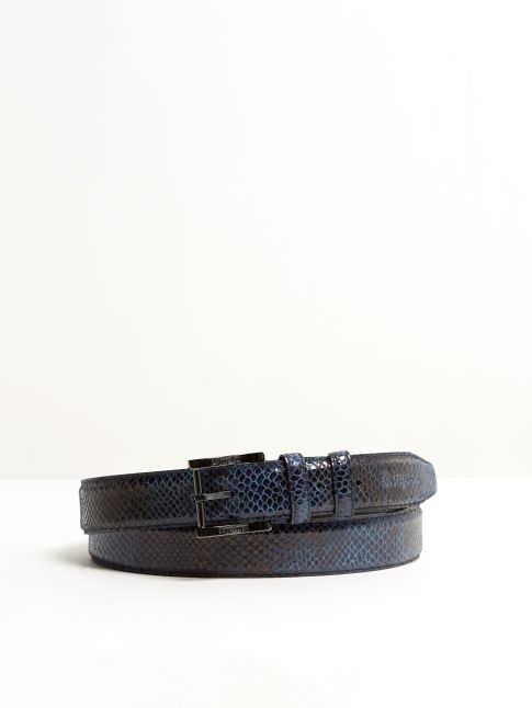 Kingsley Belt python blue front view