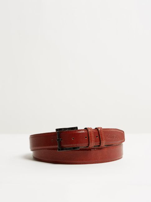 Kingsley Belt lizzard chestnut front view
 