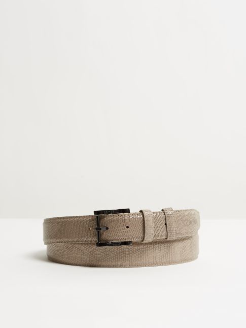 Kingsley belt lizzard taupe front view