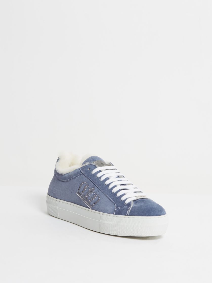Kingsley Moroni Sneakers Swarovski with Sheepskin sensory opale, crystal front view