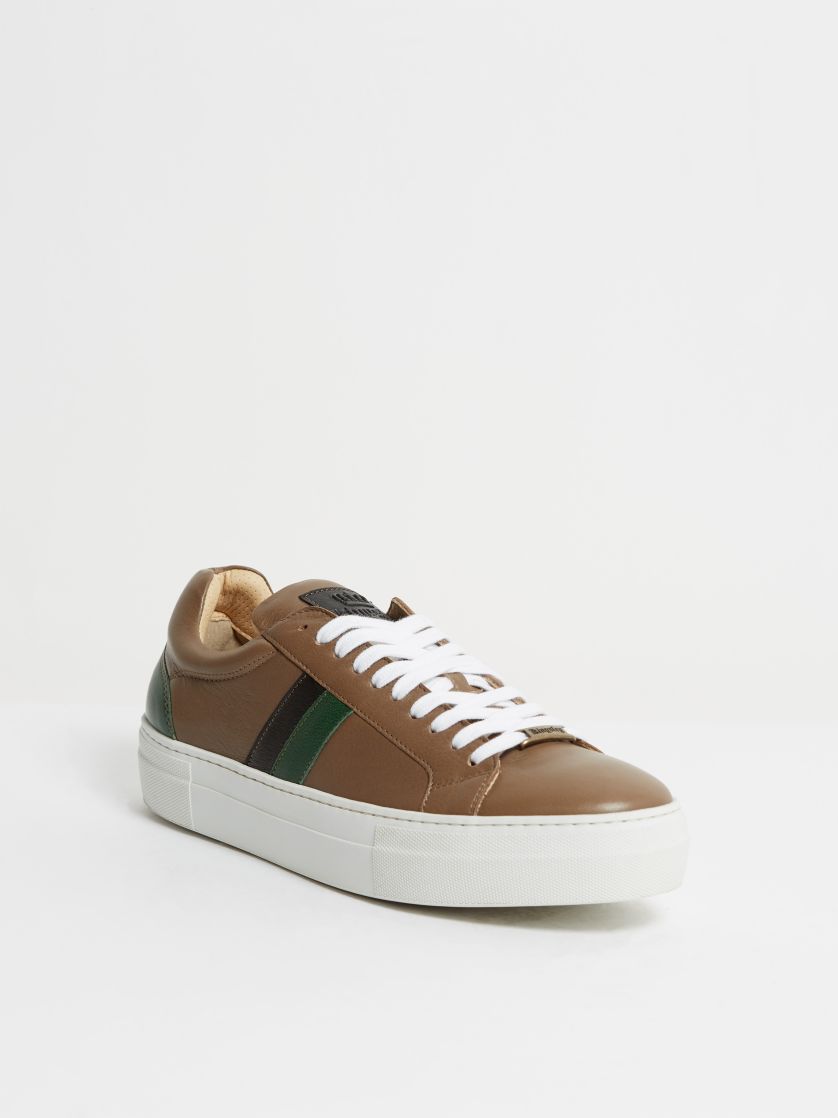 Kingsley Star Sneakers madonna taupe, verde preto front view