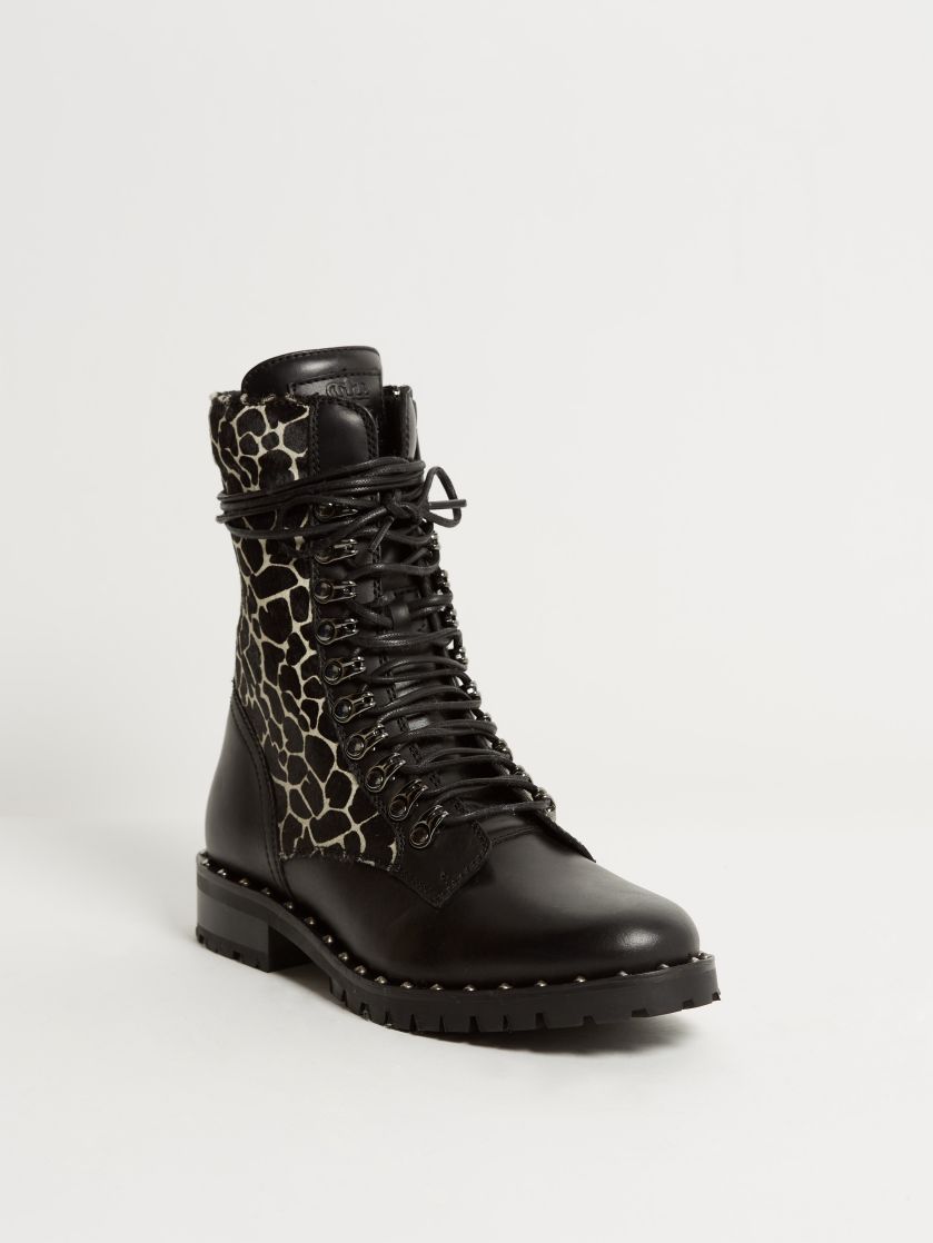 Kingsley Kaya Biker Boots giraffe front view
