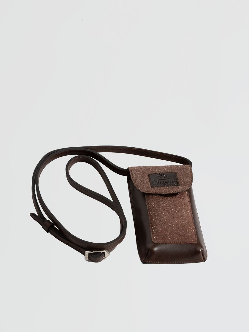 Kingsley Phone Bag nature brown, stardust brown front view