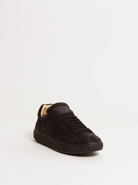 Kingsley Moroni B Sneakers camurca black front view
