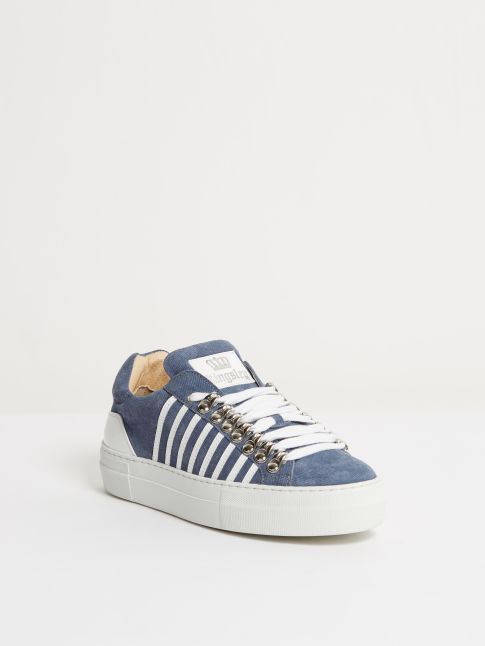 Kingsley Star Sneakers jeans blue, roma white front view