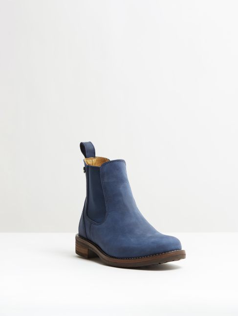 Kingsley Amsterdam Chelsea Boots gaucho navy, jeans blue front view